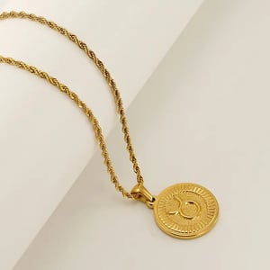 1 Piece Classic Series Retro Geometric Taurus Stainless Steel  Gold Color Unisex Pendant Necklaces h5 